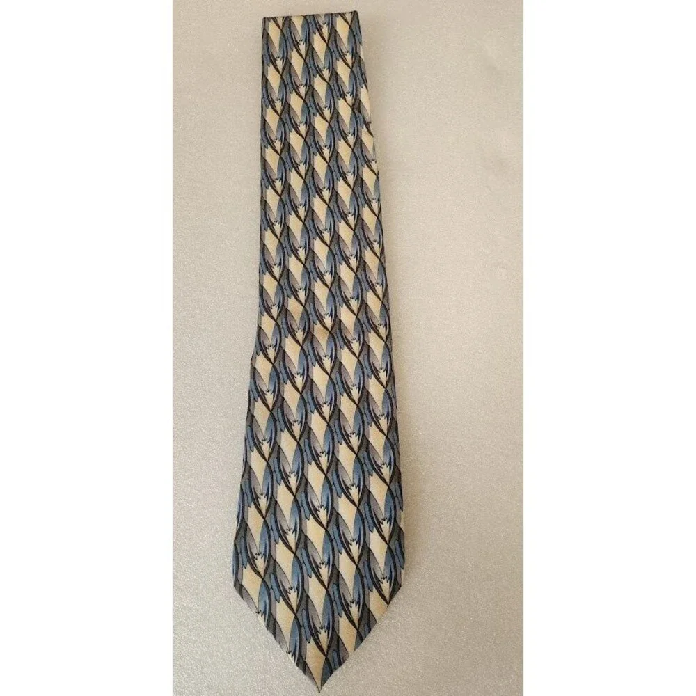 Stonehenge Margarita Cocktail Club Mens Neck Tie 100% Silk Geometric Vintage 90s